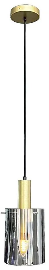 Lustră pe cablu ARCADIA 1xE27/60W/230V d. 13 cm auriu/fumuriu