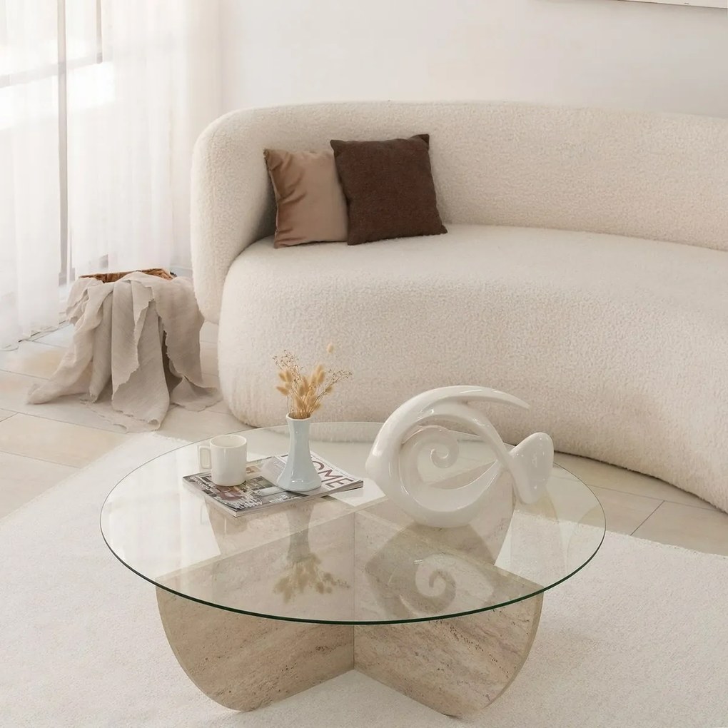 Măsuță de conferință Lily Travertine