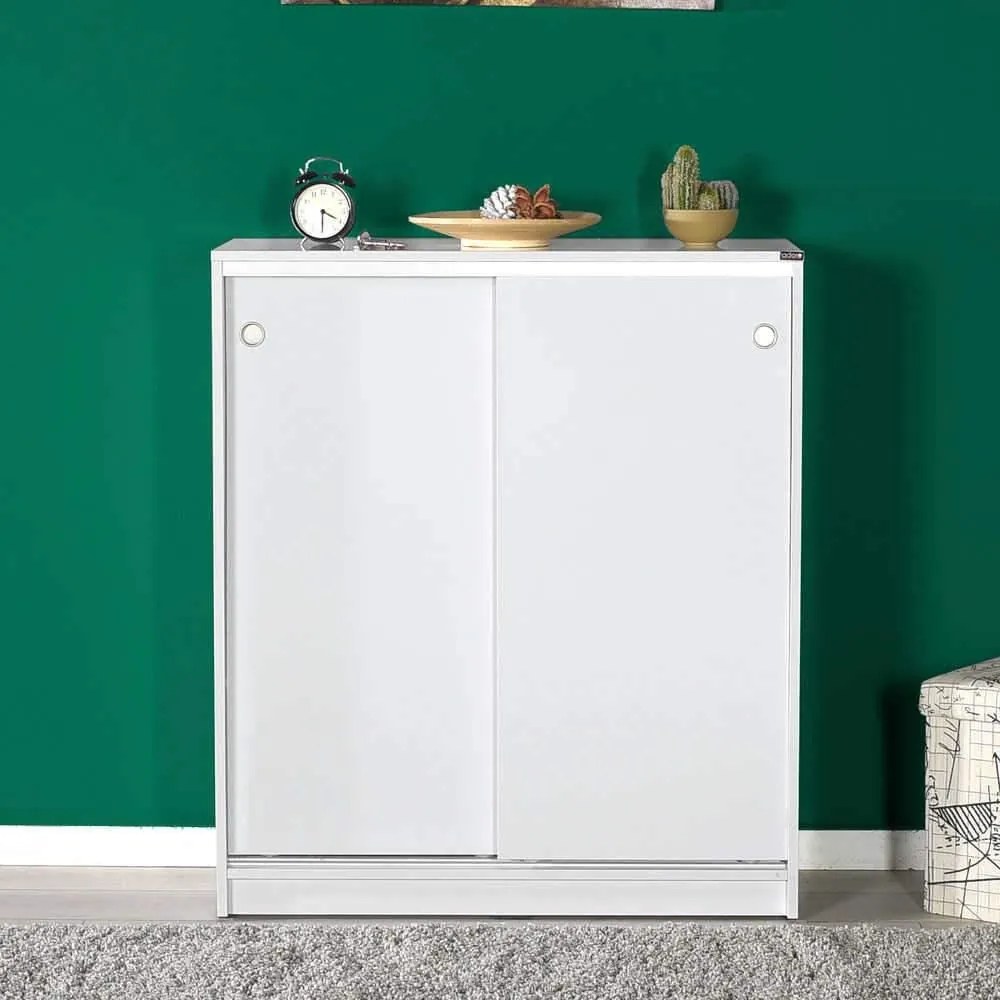 Comoda Multifunctionala Adore Diamond, 2 usi glisante, 5 rafturi, 91 x 105 x 37 cm