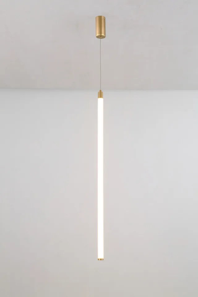 Pendul modern auriu liniar cu led Maytoni Ray 3000k M