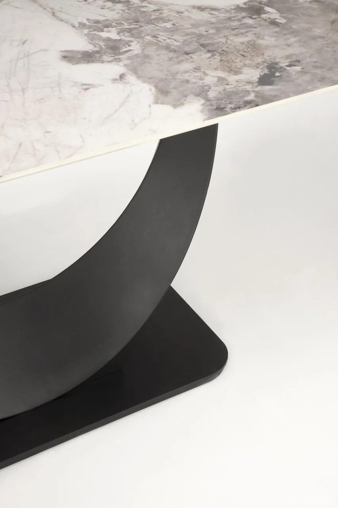 Masa extensibila Fernando marmura alba/negru L160-240 cm