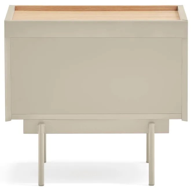 Noptieră bej-natural cu aspect de lemn de stejar Otto – Teulat