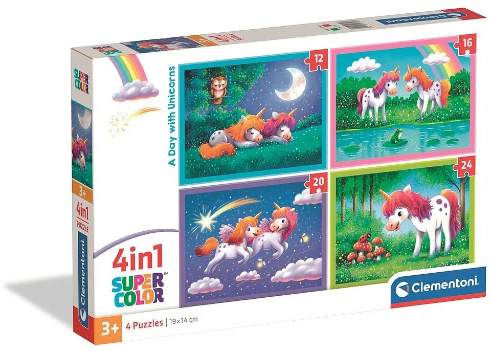 Unicorn One Day Puzzle 4-în-1 Clementoni
