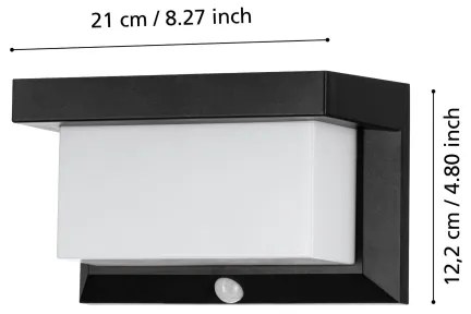 Aplică LED solară cu senzor Eglo 48968 UTRERA LED/3,84W/3,7V IP44