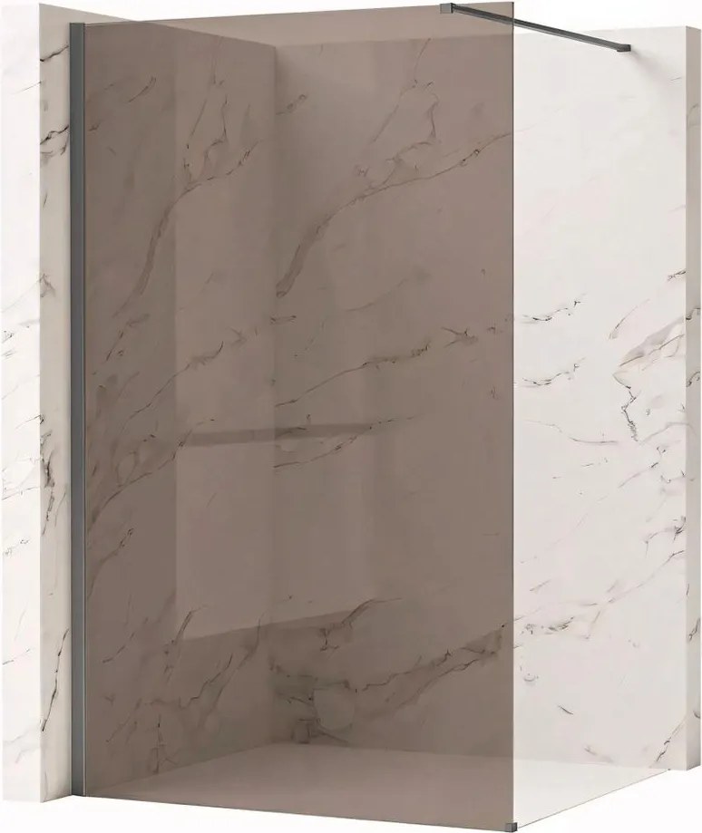 Paravan de dus fumuriu Rea Flexi Brown 100 cm Titan
