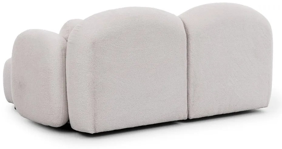 Colțar crem cu tapițerie din țesătură bouclé (cu colț pe partea dreaptă/cu șezlong) Orbit – Ropez