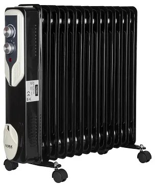 Calorifer electric Floria ZLN-3673,Negru 2500 W, 13 elementi, 3 trepte de putere, Termostat reglabil, Protectie supra-incalzire, Indicator luminos,
