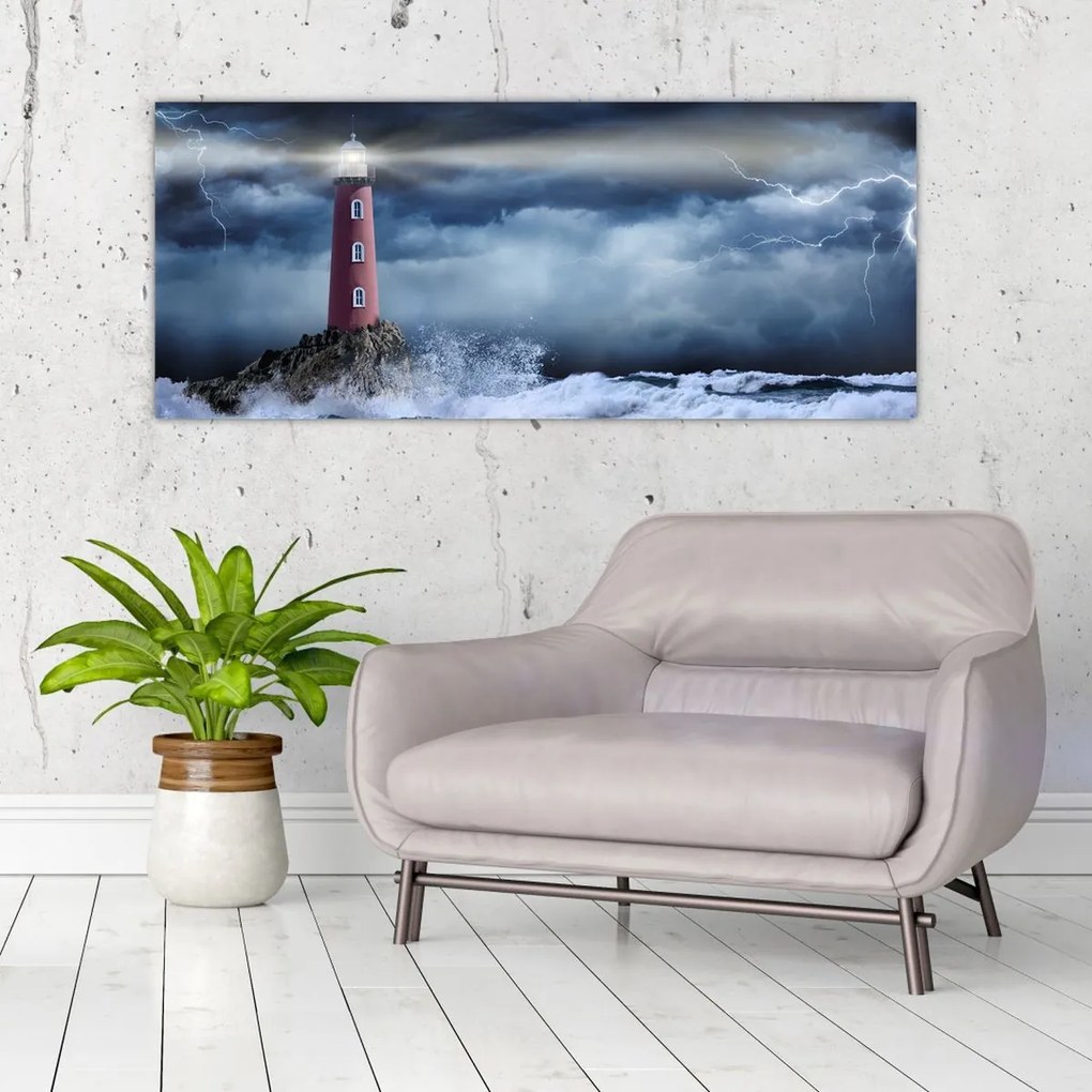 Tablou - Far pe stâncă (120x50 cm)