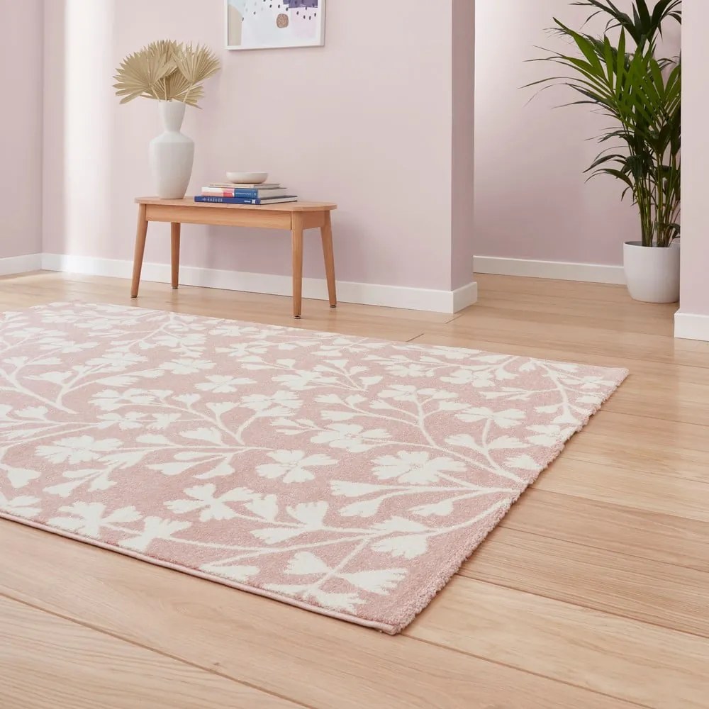 Covor roz deschis 120x170 cm Grace Floral – Catherine Lansfield