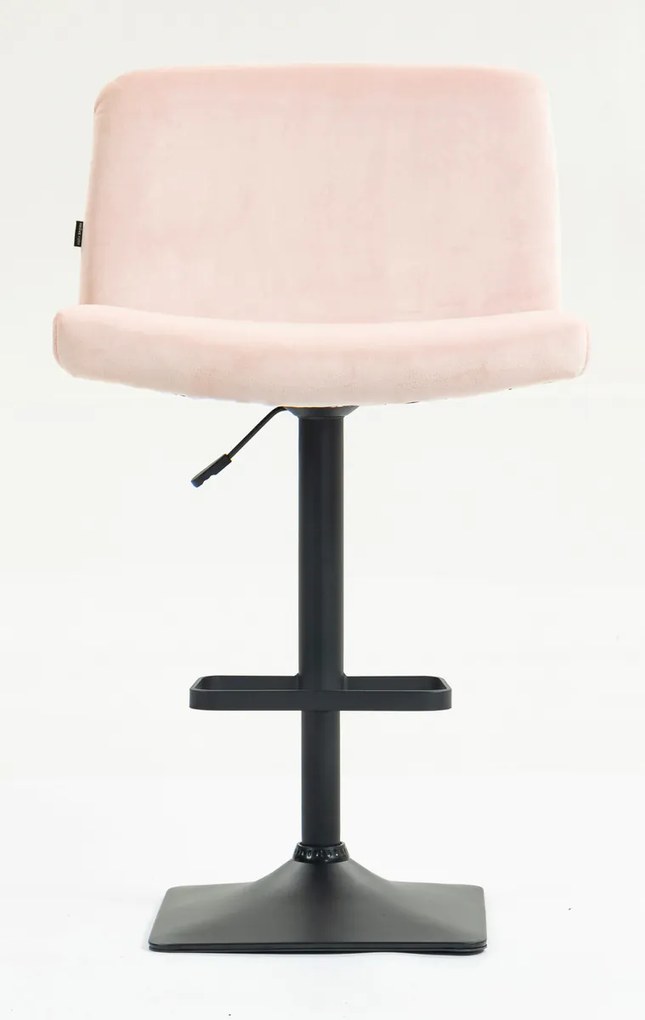 HR150KW Scaun Roz Pudra din Catifea cu Bază Neagră