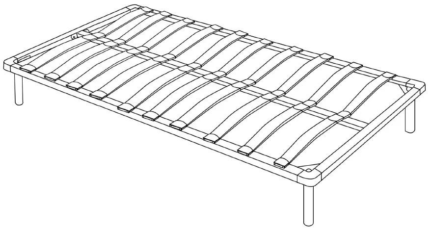 Kit somiera demontabila, 2 randuri, 1400 | 1600 x 2000 mm, lamele lemn stratificat, negru (Dimensiuni: 1600x2000 mm)