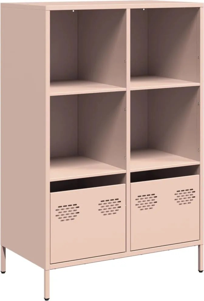 vidaXL Dulap înalt, roz, 68x39x103,5 cm, oțel