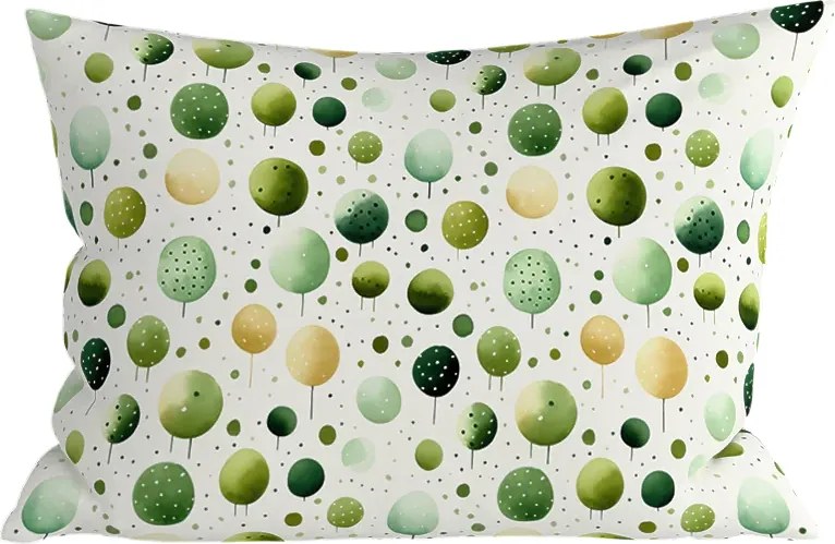 Set lenjerie de pat din polibumbac GREEN TREES POLY verde + fata de perna 50 x 70 cm GRATUIT