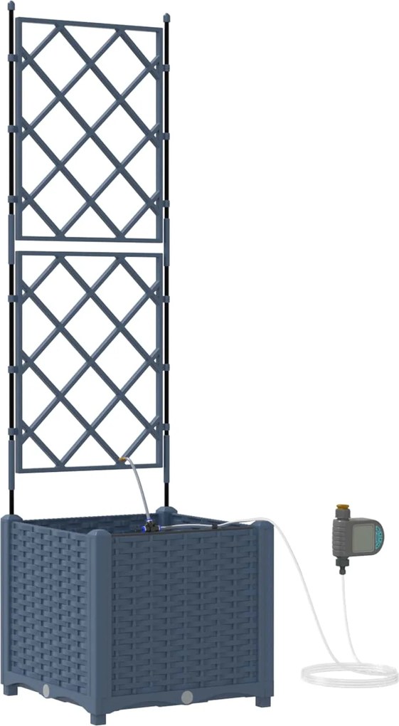 vidaXL Vază pentru Grădină Gri 40 x 40 x 142 cm Oțel