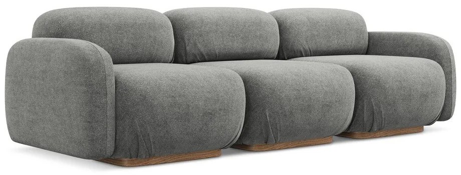 Canapea modulară gri cu tapițerie din țesătură bouclé 270 cm Ailani – Makamii