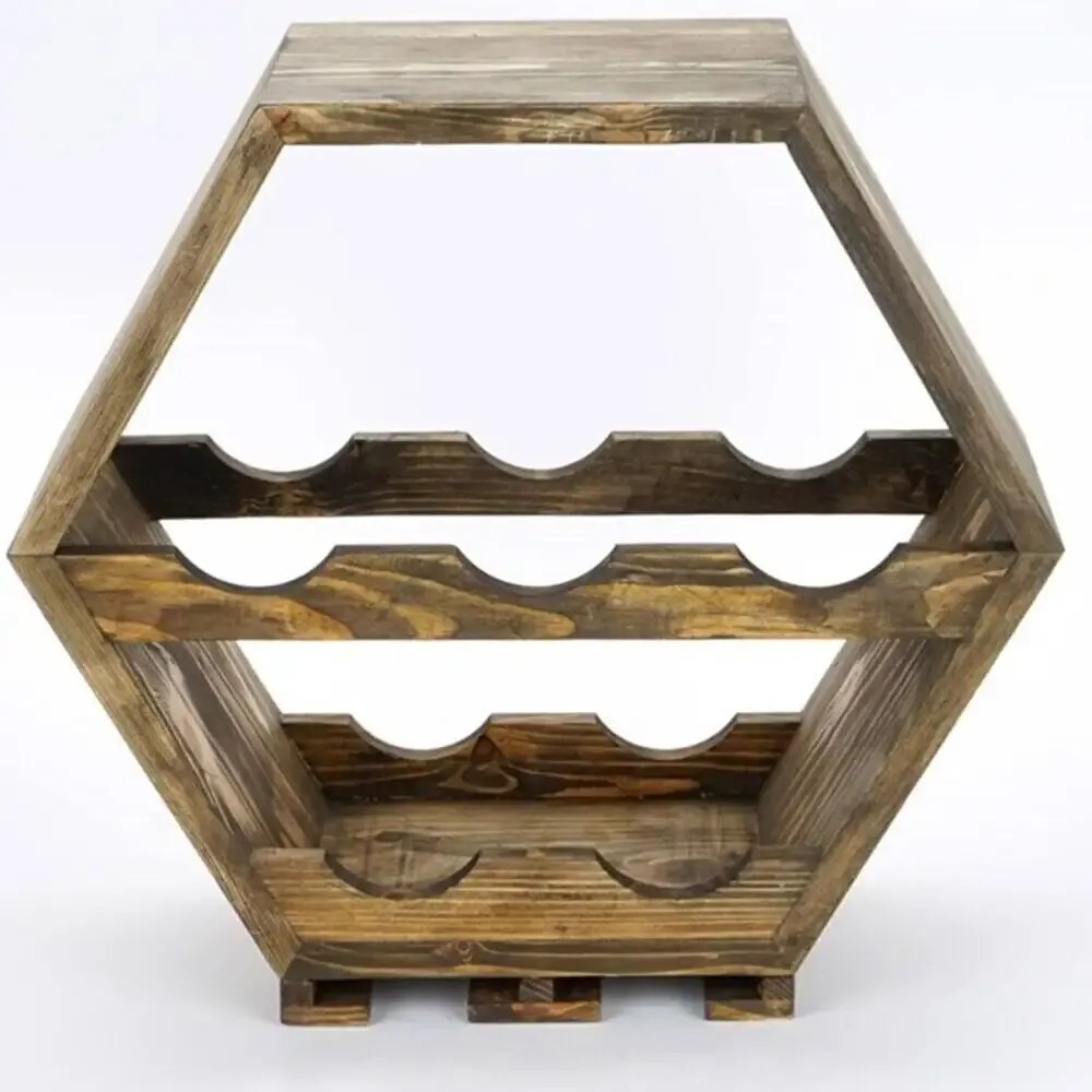 Suport sticle pentru perete din lemn,seria wood Homs 46 x 20 x 40 cm, 700198