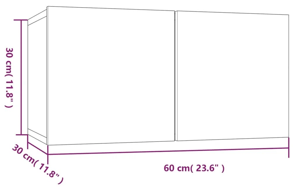 Set comode TV, 7 piese, stejar maro, lemn compozit 7, Stejar brun, 60 x 30 x 30 cm