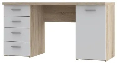 Birou de scris ARENO alb/stejar sonoma