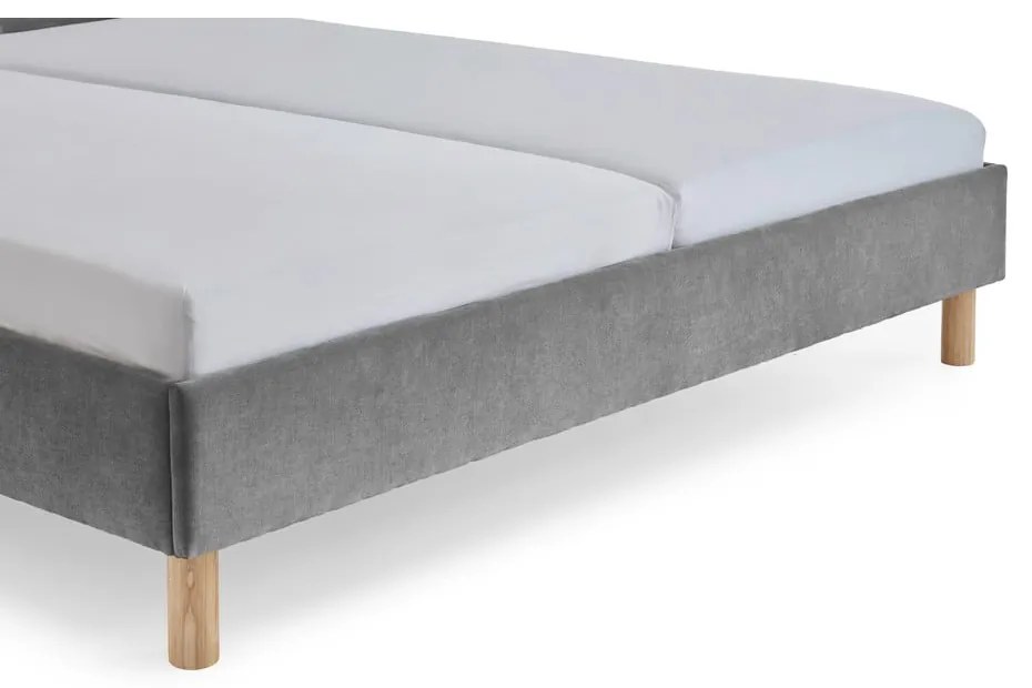 Pat matrimonial gri tapițat fără somieră 180x200 cm Joker – Meise Möbel