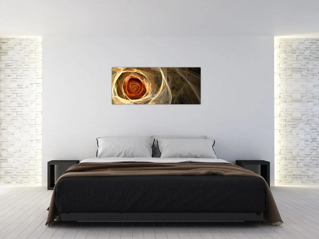 Tablou - Trandafiri abstracți în culori aprinse (120x50 cm)