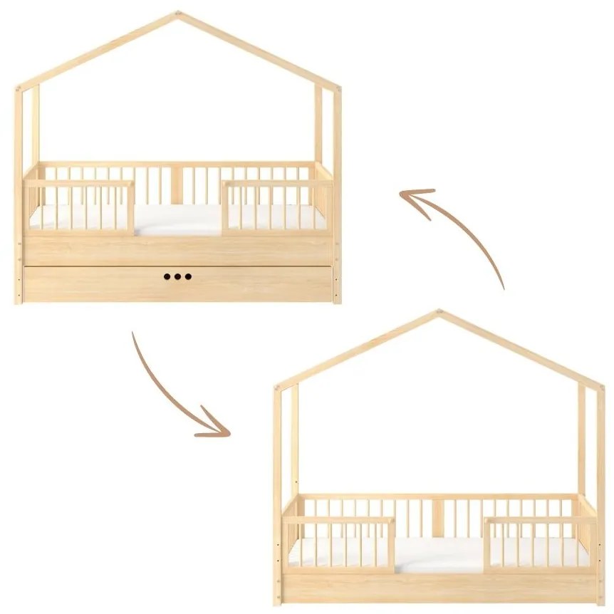 Pat copii Dream Nest House pin 80x160 cm