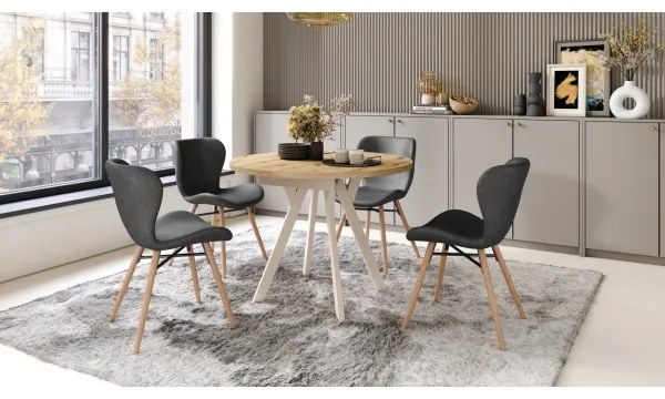 Masă de dining ARTUR, stejar artisan/bej