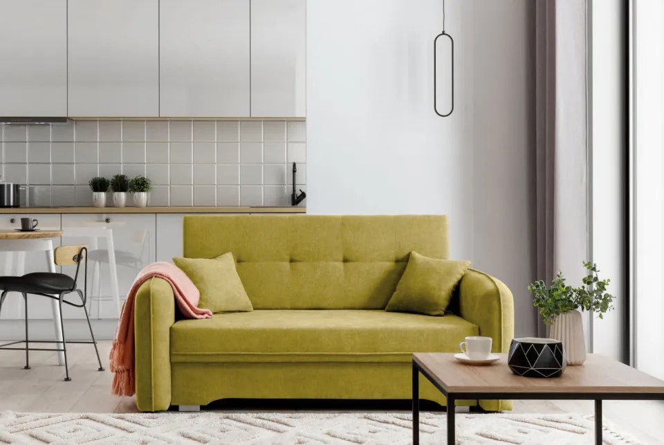 Canapea tapitata, extensibila, cu spatiu pentru depozitare, 155x75x105 cm, Laine 01, Eltap (Culoare: Gri / Poco 4)