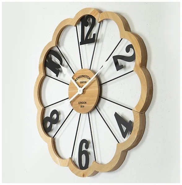 Ceas de perete 1xAA d. 60 cm bej/negru