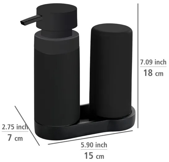 WENKO 69753800 - Organizator EASY SQUEEZ-E, 15 x 18 cm, negru