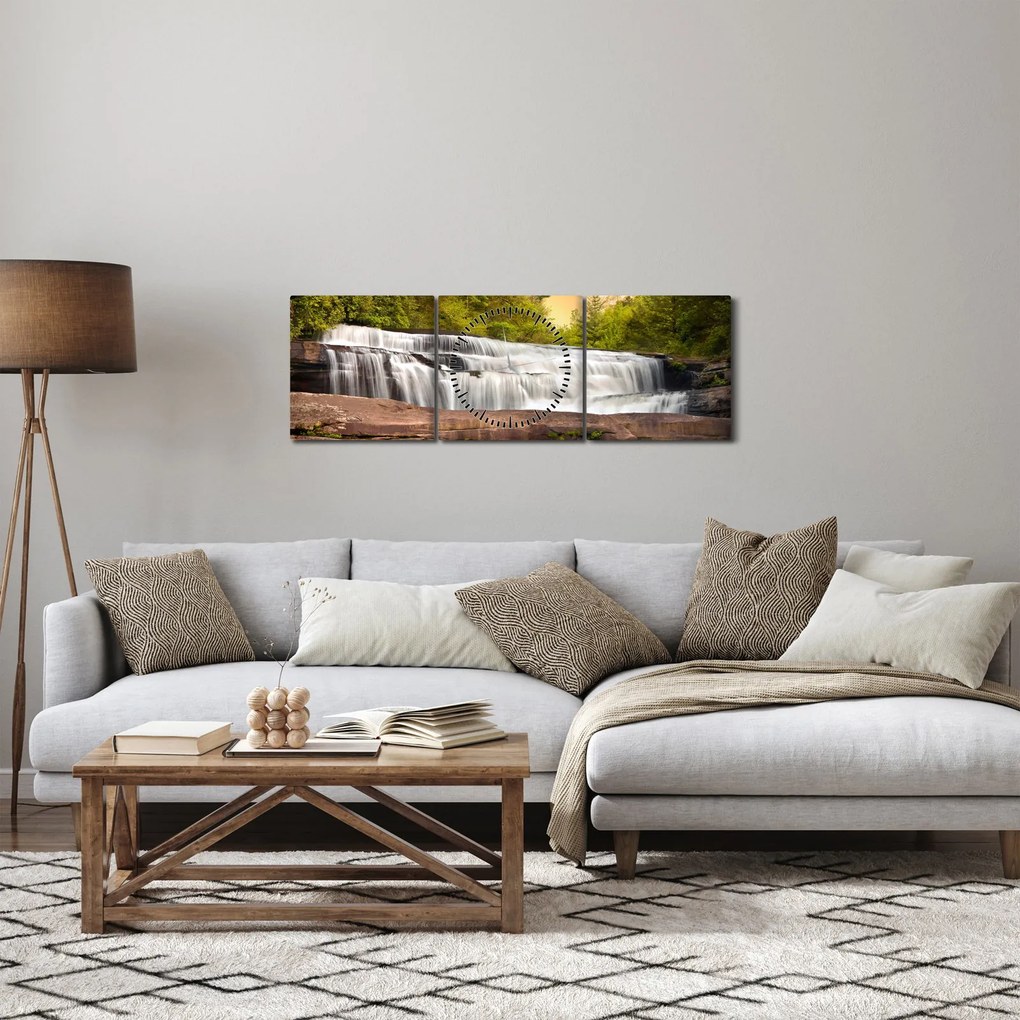 Tablou - Cascadă (cu ceas) (90x30 cm)
