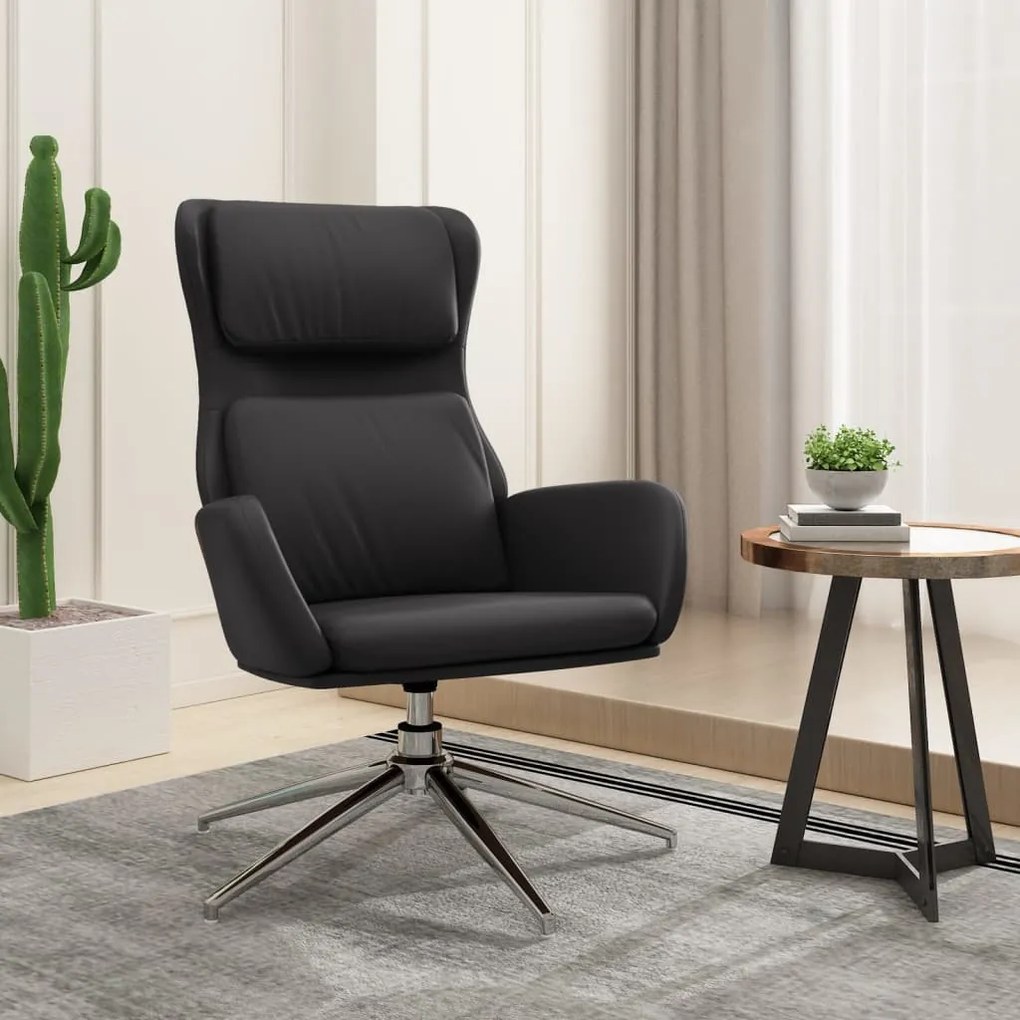 341362 vidaXL Scaun de relaxare, negru lucios, piele artificială
