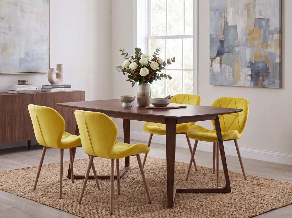 Scaun de masa MANGO VELVET, galben