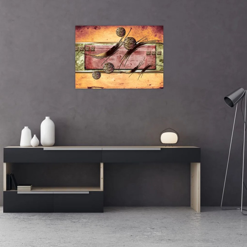 Tablou pe sticlă abstract (70x50 cm)