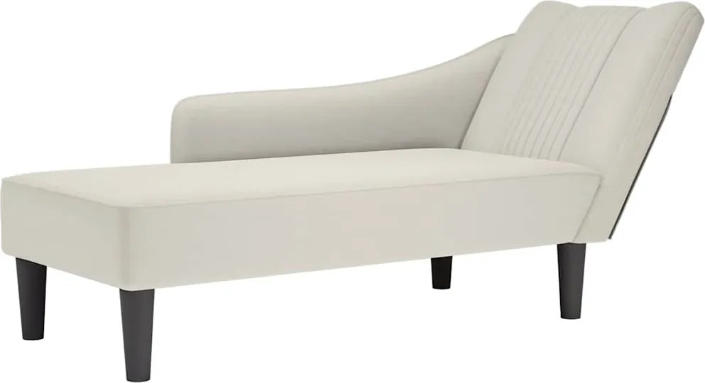 vidaXL Sezlong cu cotiera dreapta catifea crem