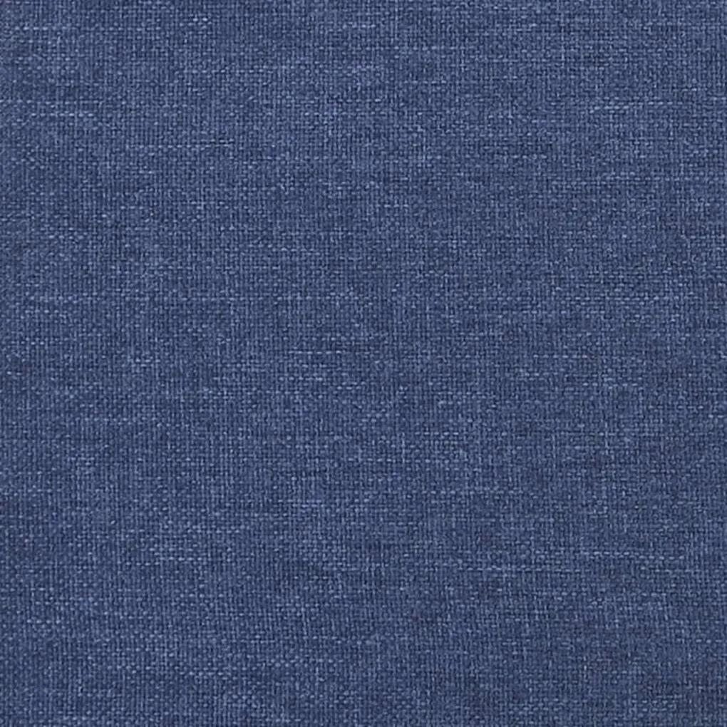 Cadru de pat, albastru, 200x200 cm, material textil Albastru, 35 cm, 200 x 200 cm