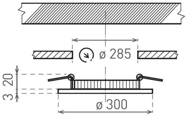 LED plafonieră VEGA LED/24W/230V 2900/3900/5800K pr. 30 cm albă
