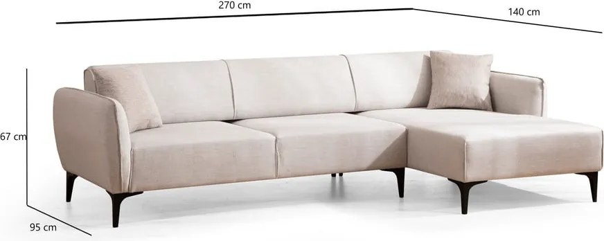 Colțar alb Belissimo, colț pe partea dreaptă – Balcab Home