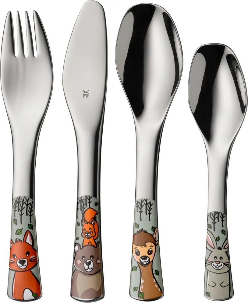 Tacâmuri pentru copii argintiu din oțel inoxidabil 4 buc. Forest Friends – WMF