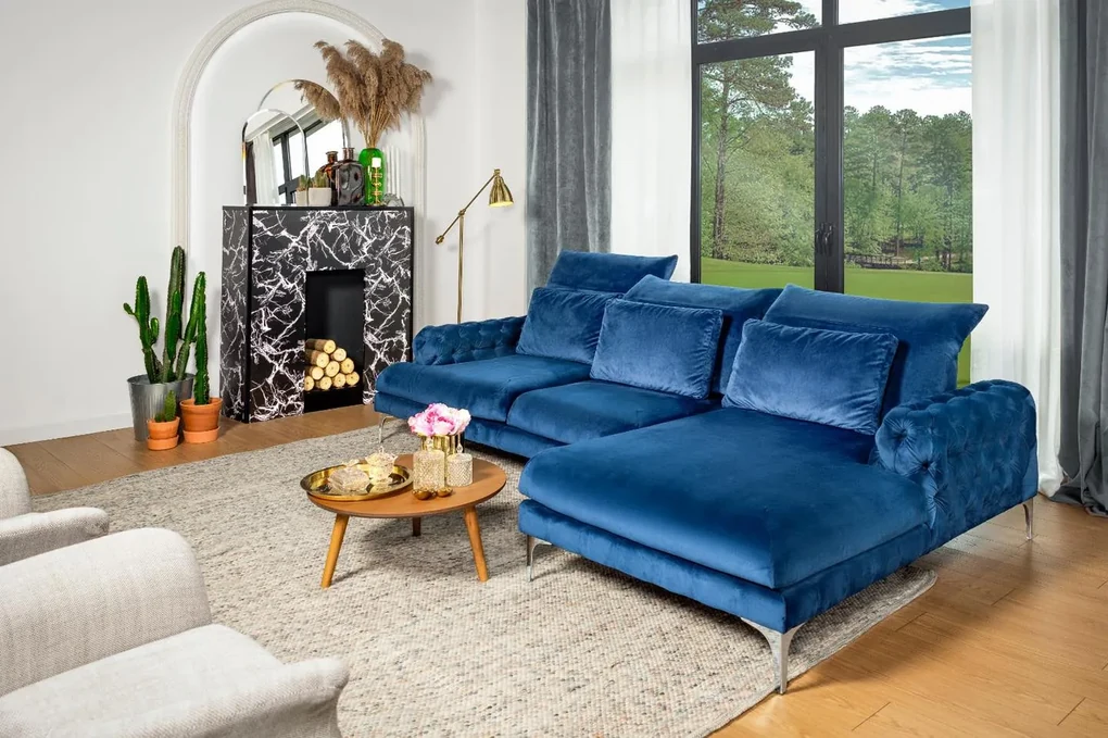 Coltar albastru Galla Chester 172/305/79 cm