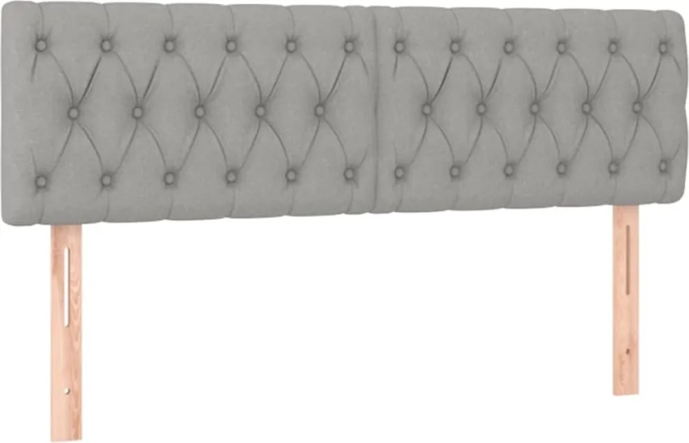 vidaXL Tăblii de pat, gri deschis, 144x7x78/88 cm, textil