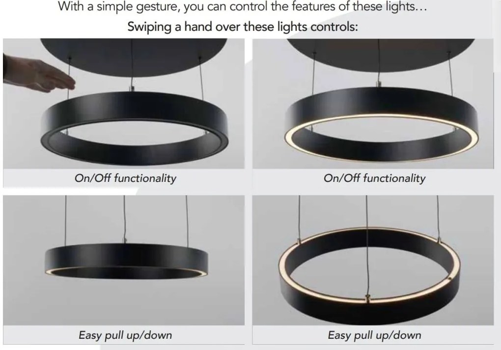 Lustra moderna LED controla prin gesturi Layla 64cm