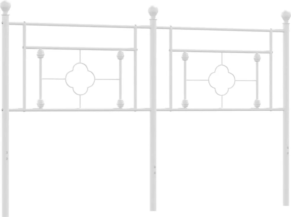 vidaXL Tăblie de pat de schimb metalică, alb, 160 cm