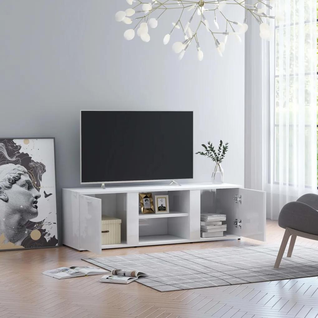 801167 vidaXL Comodă TV, alb extralucios, 120 x 34 x 37 cm, PAL