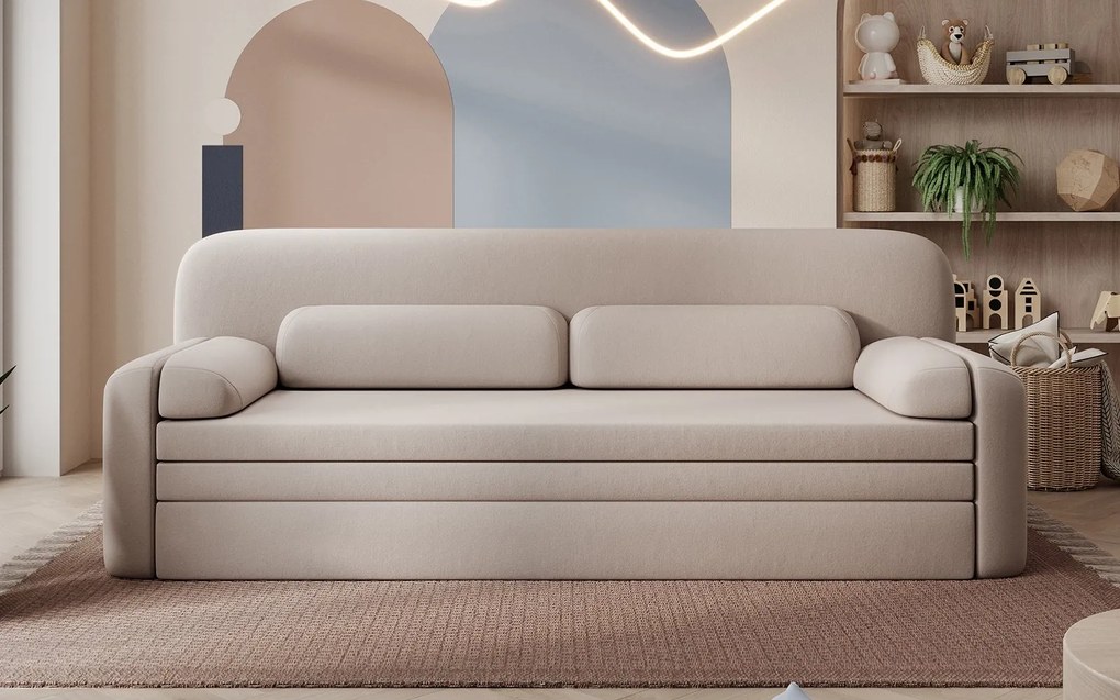 Canapea lemn masiv extensibilă Elioss Personalizabila, 236 × 89 × 87 cm - Tabbris 40