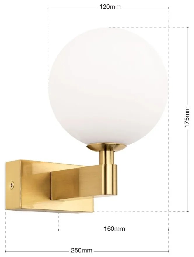 Aplica pentru baie design modern IP44 MARA alama
