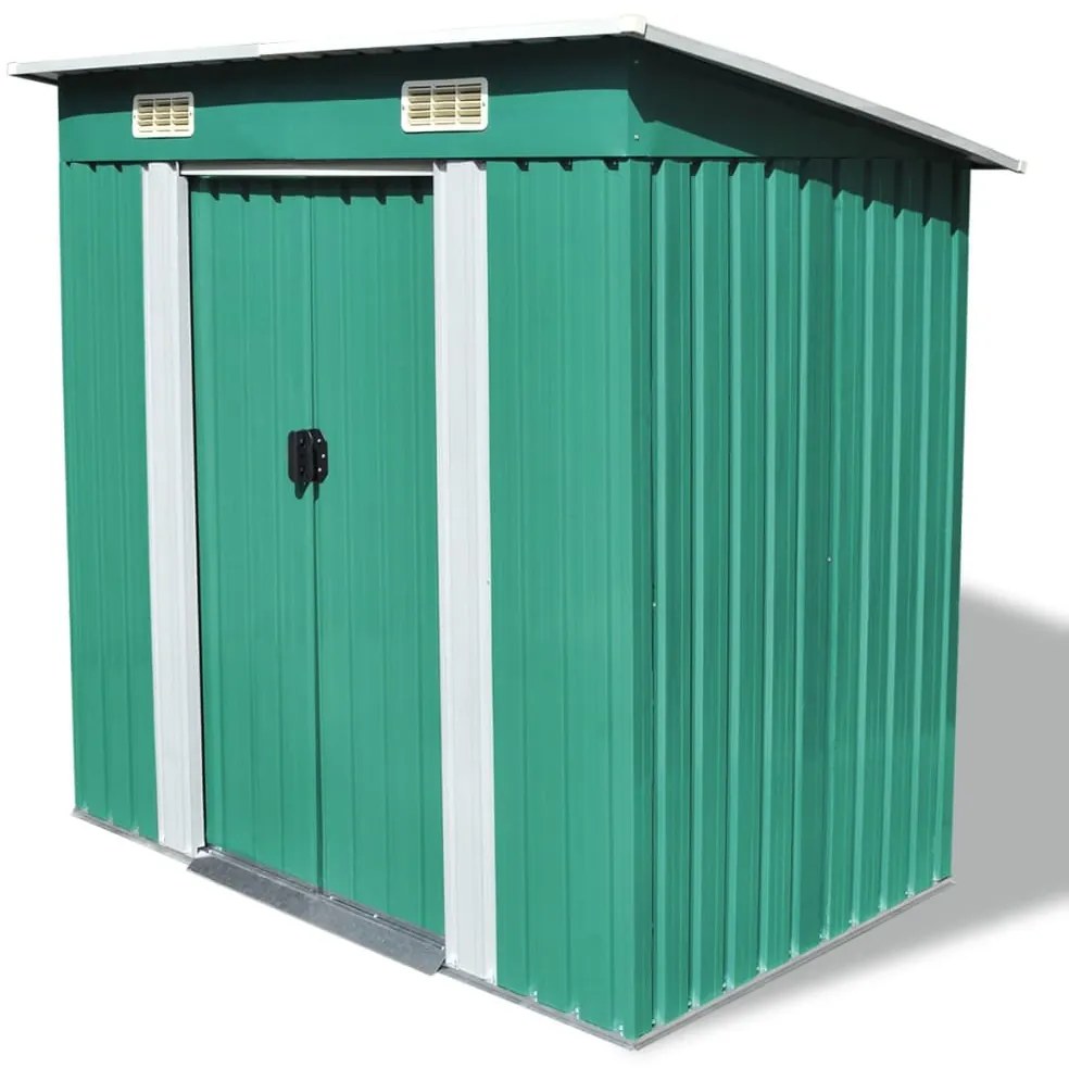 42908 vidaXL Magazie de grădină din metal verde