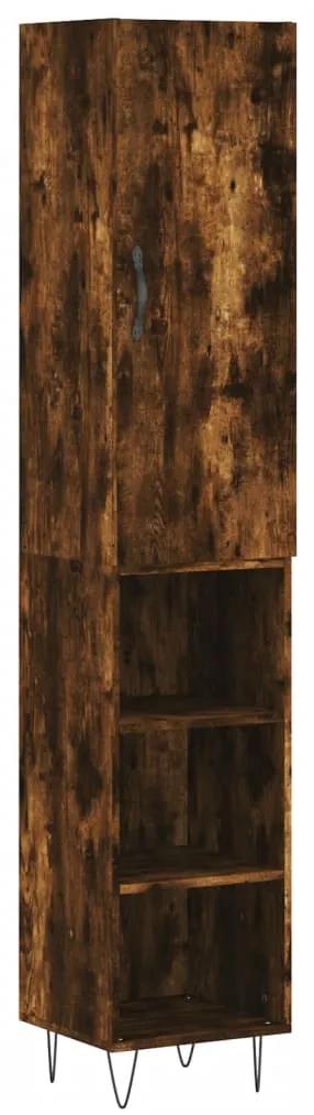 3199014 vidaXL Dulap înalt, stejar fumuriu, 34,5x34x180 cm, lemn prelucrat