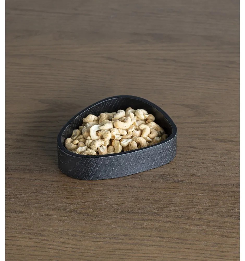 Cutie de depozitare neagră din lemn, decorativă 14x12,5x3 cm Curve S – LIND DNA