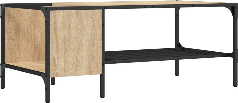 vidaXL Măsuță de cafea cu raft, stejar sonoma, 100x51x40 cm, lemn