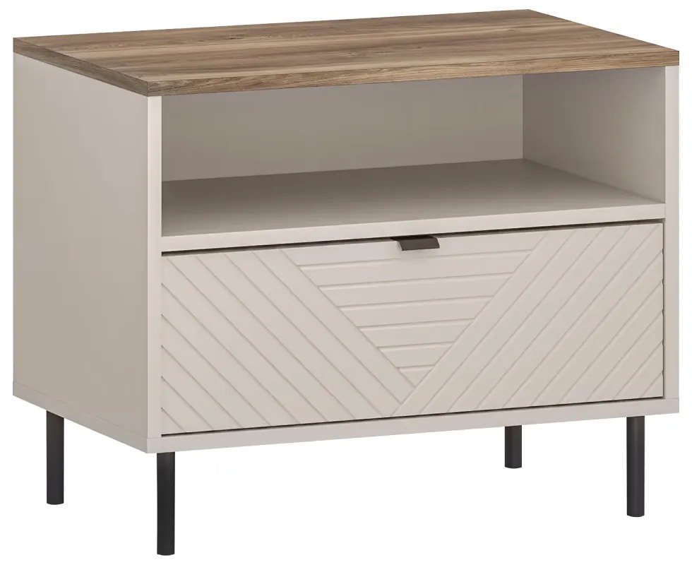 Noptieră EYCO 1S, cașmir/stejar castello